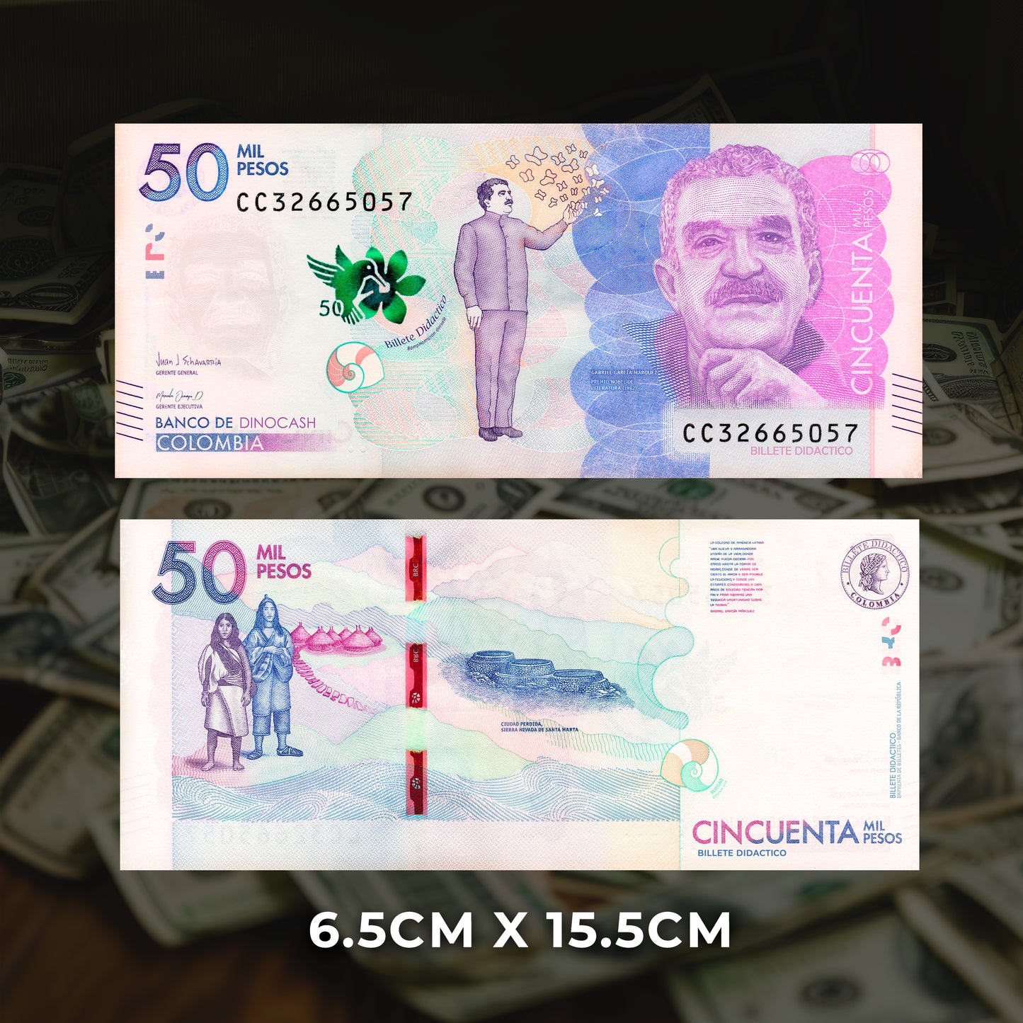 Fajo billetes de 50 mil pesos