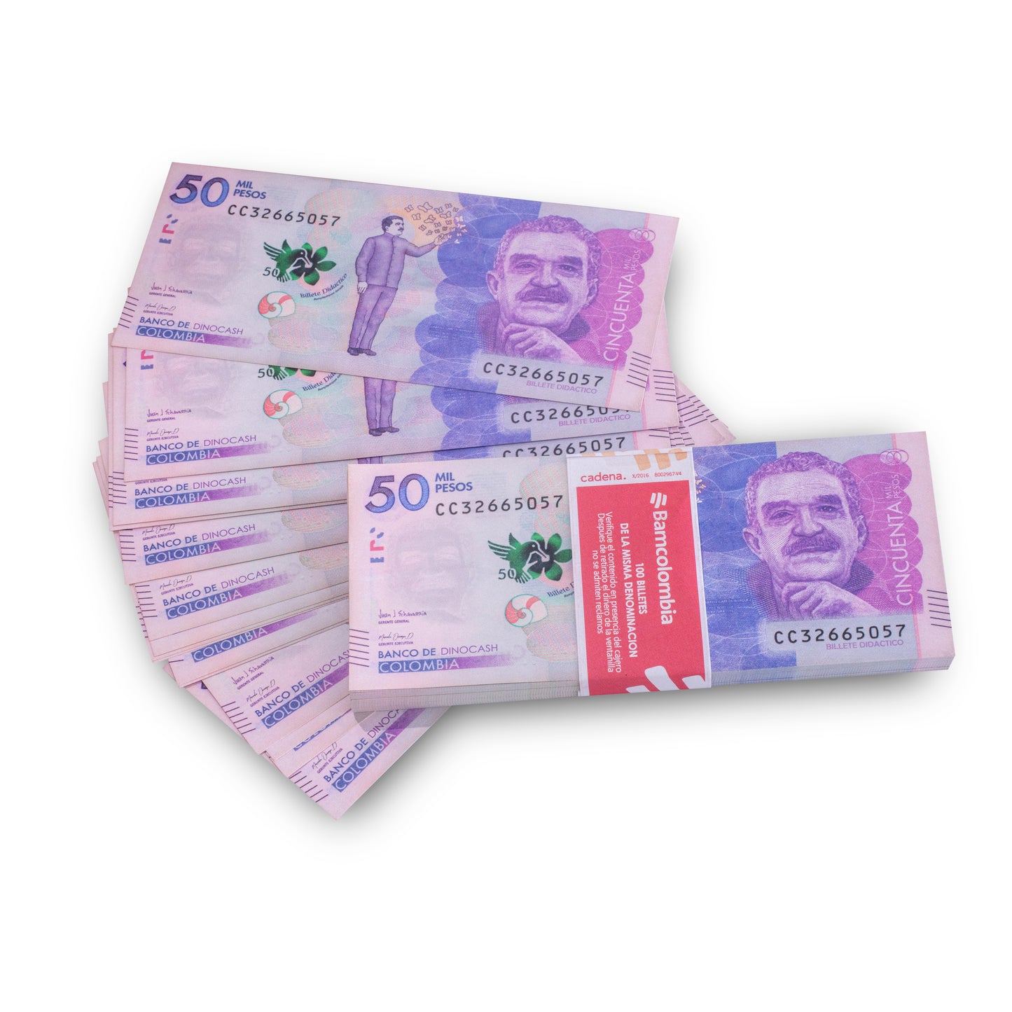 Fajo billetes de 50 mil pesos